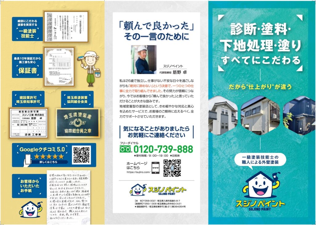 外壁塗装リーフレット外面